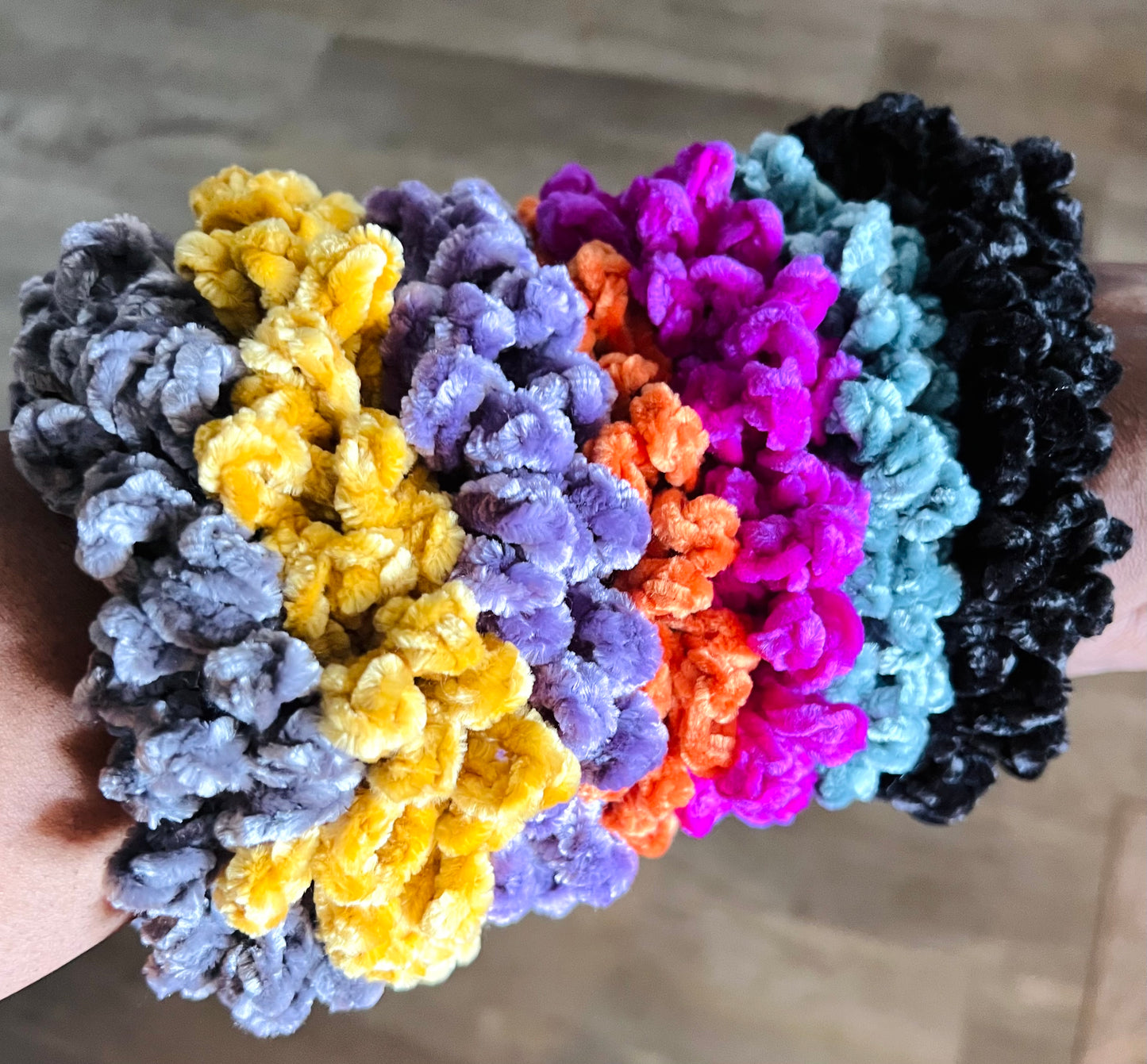 Crochet scrunchies