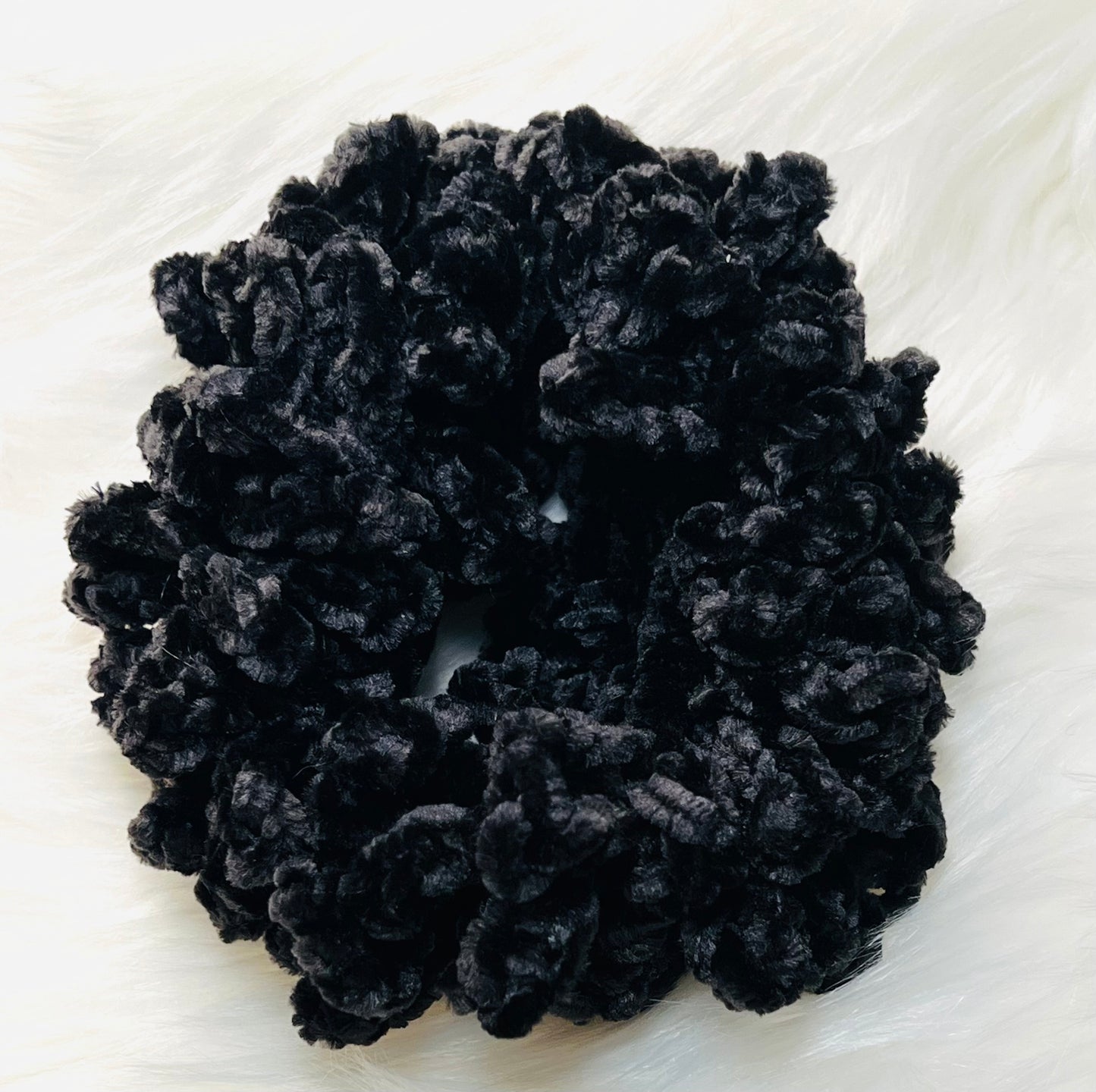 Velvety Loop Ruffle Crochet Scrunchies