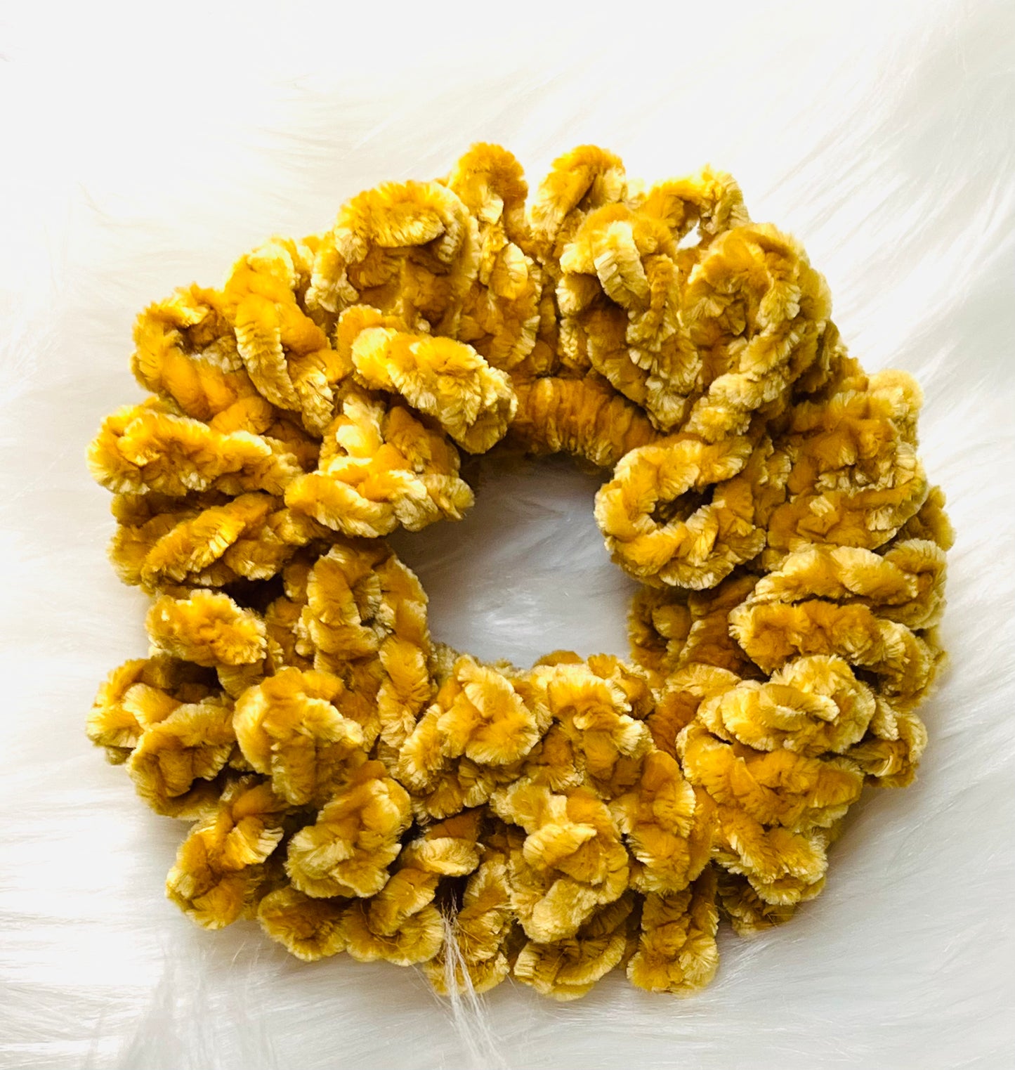 Velvety Loop Ruffle Crochet Scrunchies