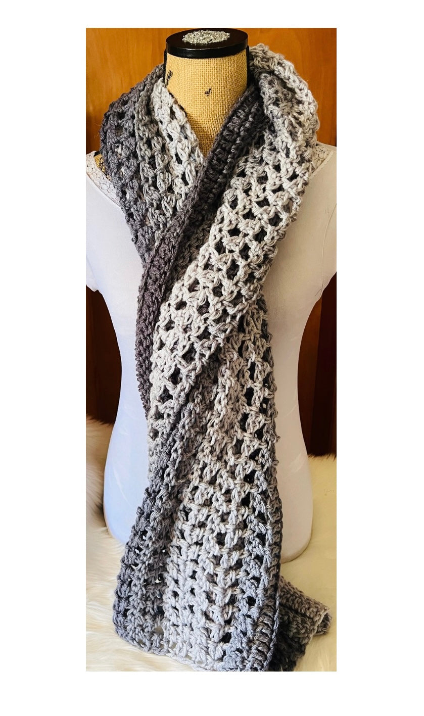 Gradient Grey Shawl Scarf