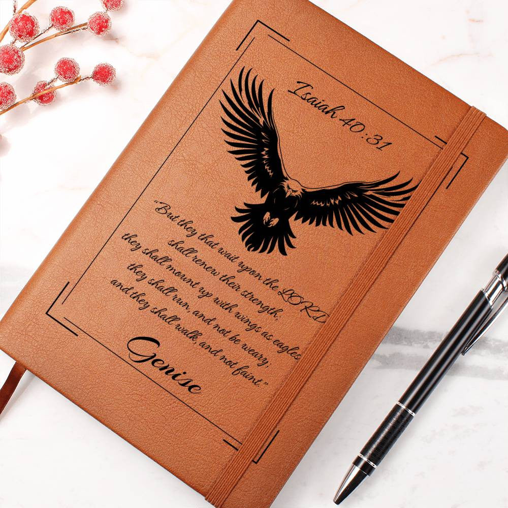 Personalized Bible Verse Graphic Leather Journal