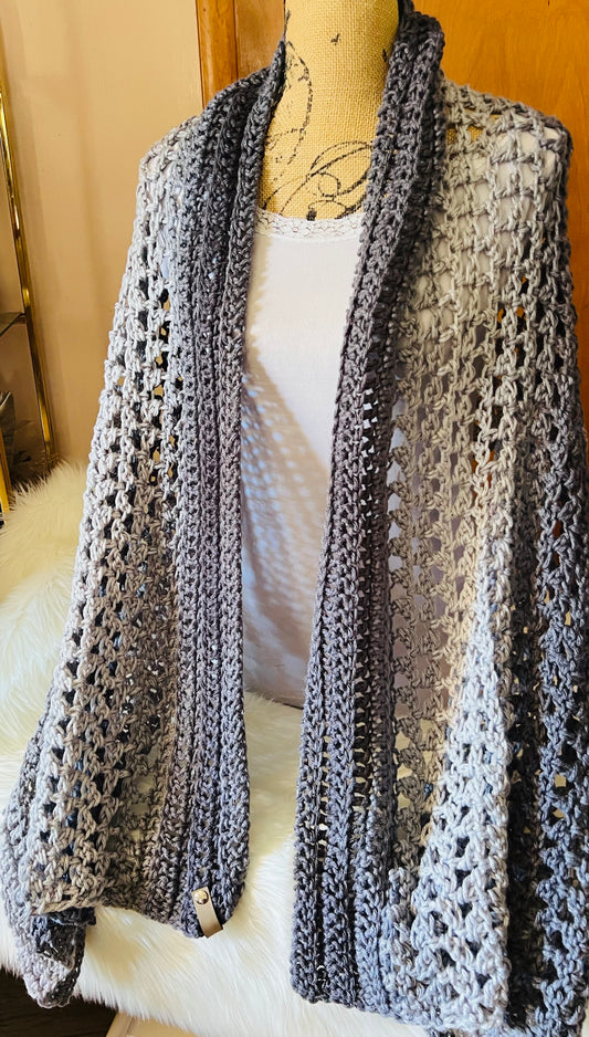 Gradient Grey Shawl Scarf