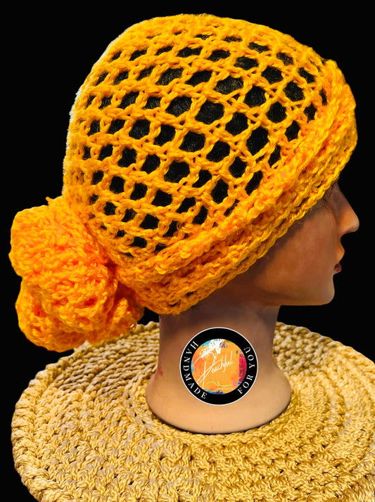 Crochet Headwrap|Durag (Saffron)