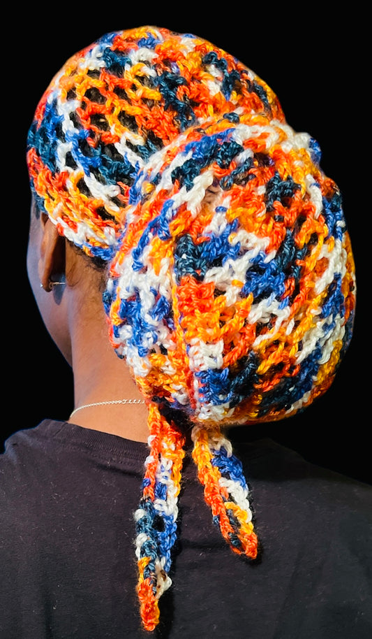 Crochet Headwrap|Durag (Mandarin Mist)