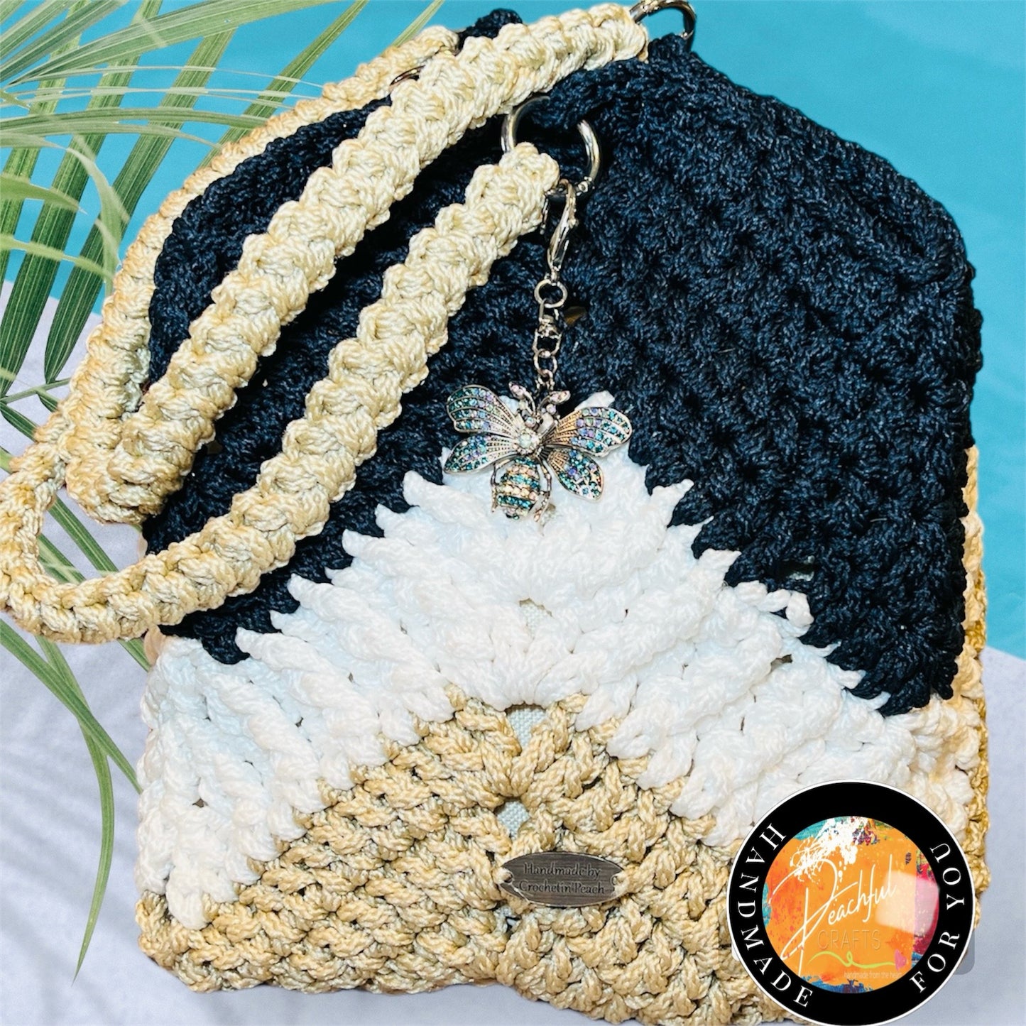 Crochet Tulip Tote (Navy)