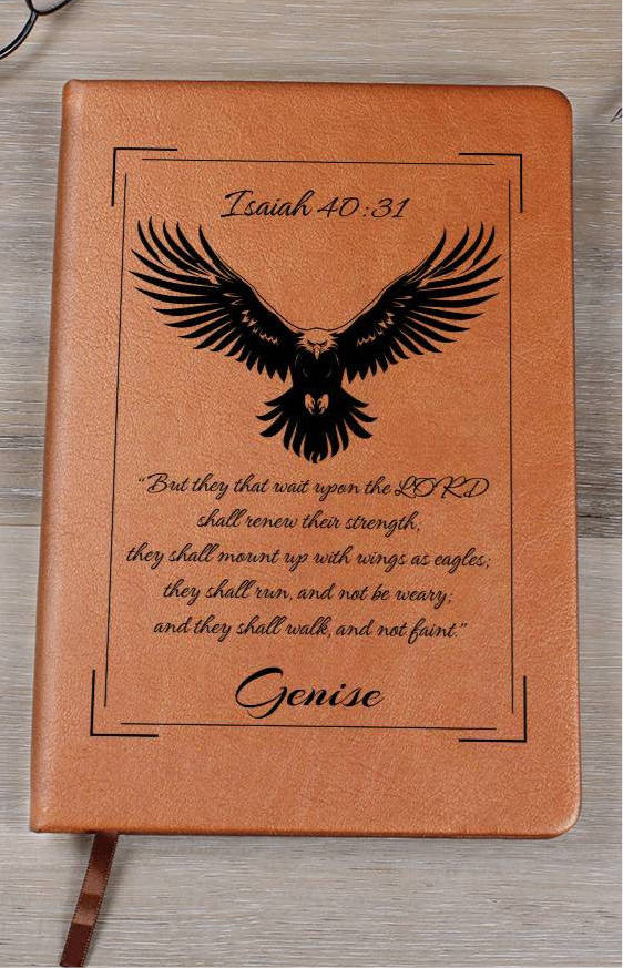 Personalized Bible Verse Graphic Leather Journal