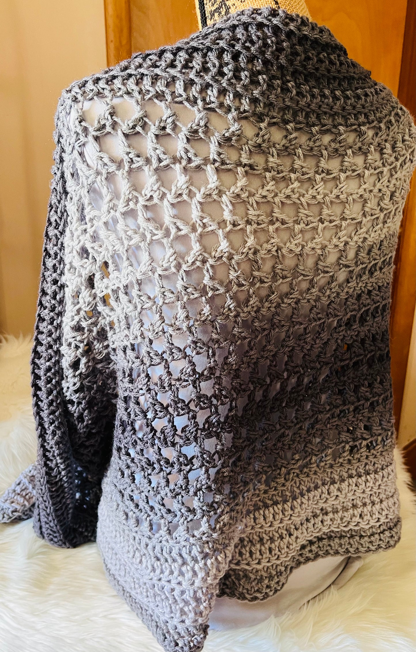 Gradient Grey Shawl Scarf