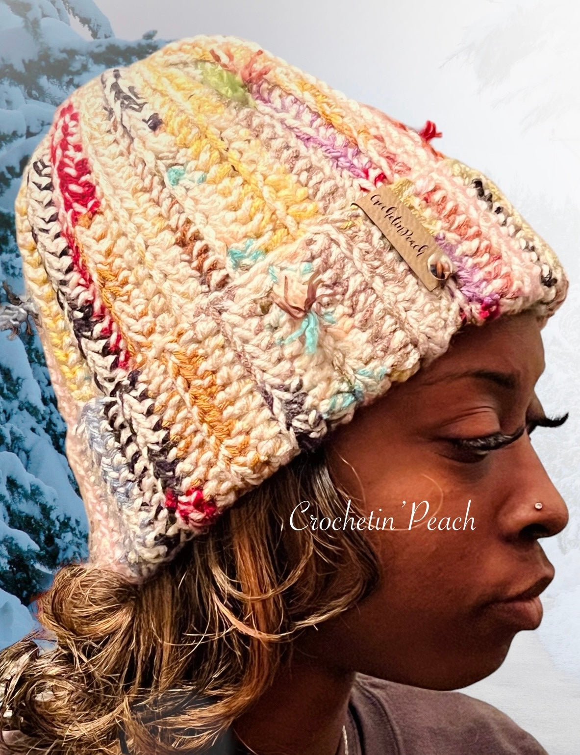 Threaded Elegance Crochet Beanie (Linen)