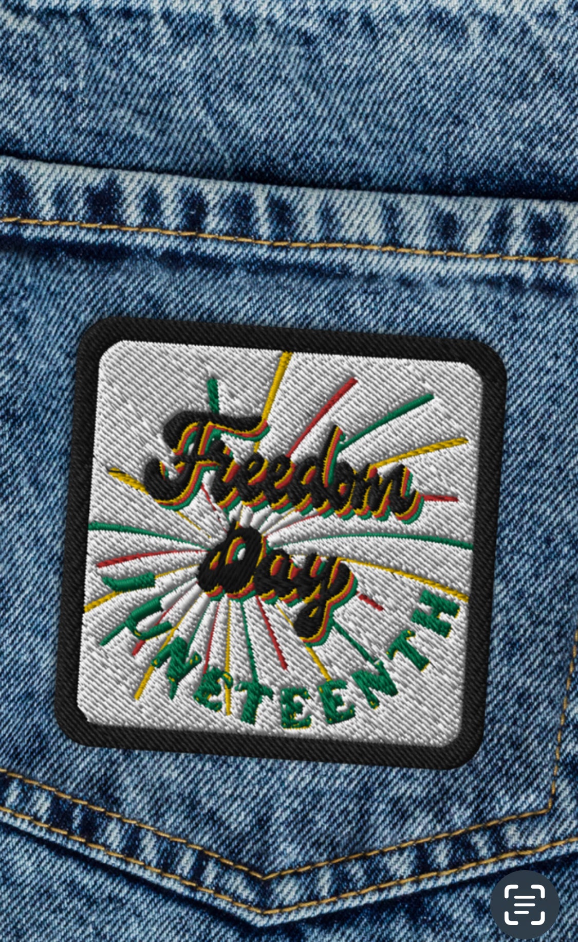 Juneteenth Freedom Day Embroidered patch