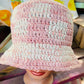 Checkered Pink & White Bucket Hat