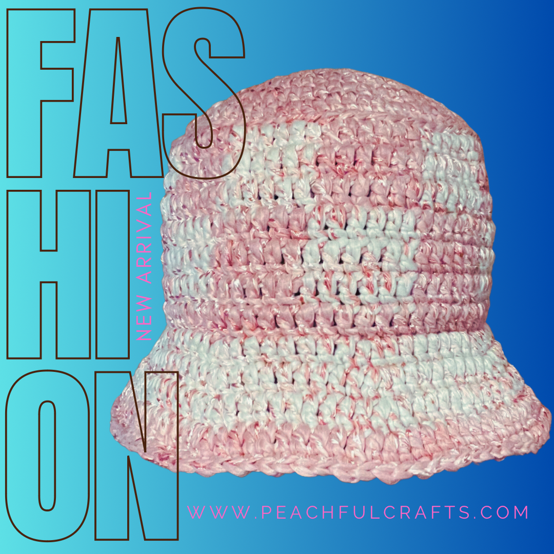 Checkered Pink & White Bucket Hat