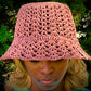 Crochet Natural Raffia Bucket Hat