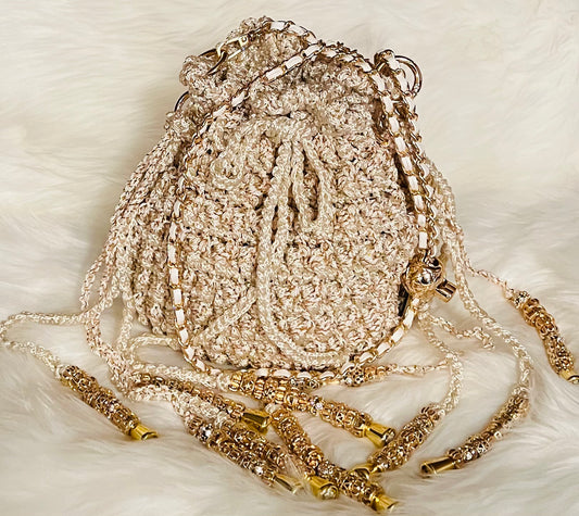 Glitzy Gold Pouch Purse